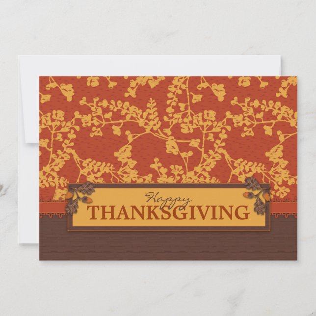 Fall Floral Stems in Warm Autumn Colour Invitation (Front)