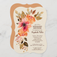 Fall Floral Swag Bridal Shower Invitation