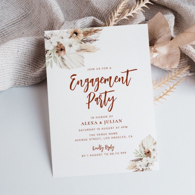 fall floral terracotta engagement party invitation (Creator Uploaded)