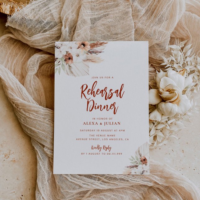 fall floral terracotta rehearsal dinner  invitation (Creator Uploaded)