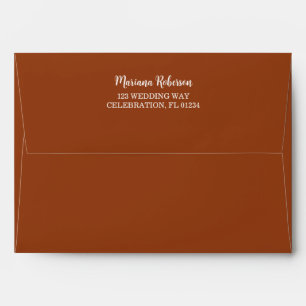 Fall Floral Terracotta Wedding Envelope