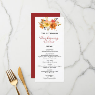 fall floral thanksgiving menu