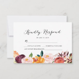 Fall floral watercolor RSVP cards