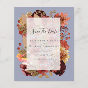 Fall Floral Wedding - Burgundy Orange BUDGET Flyer