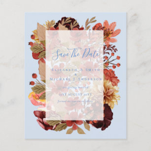 Fall Floral Wedding - Burgundy Orange BUDGET Flyer