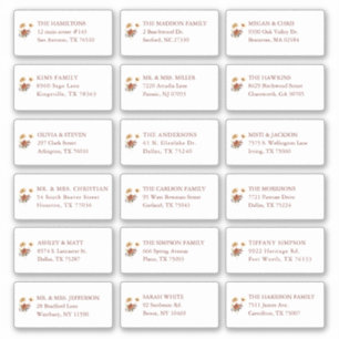 Fall Floral Wedding Guest Recipient Name Address