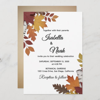 Fall Floral Wedding in season Invitation
