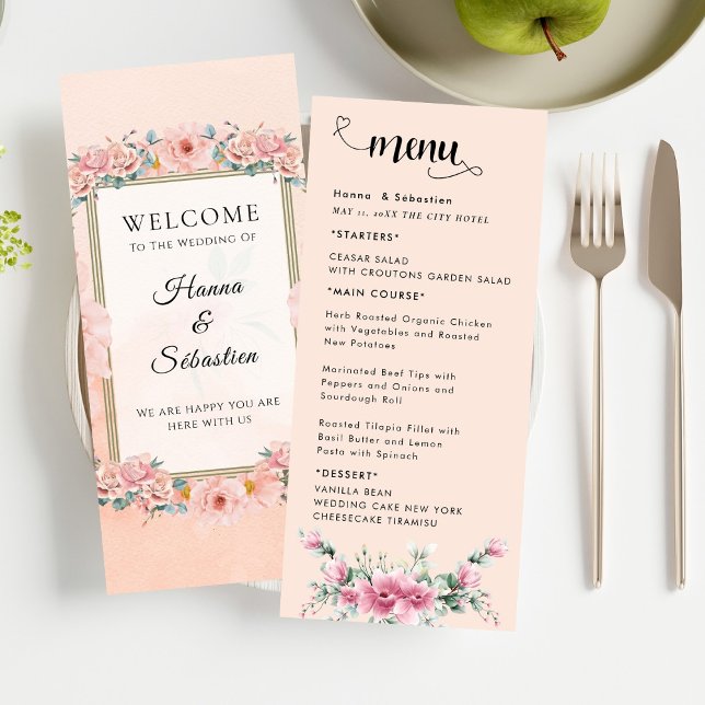 Fall Floral  Wedding Menu (Creator Uploaded)