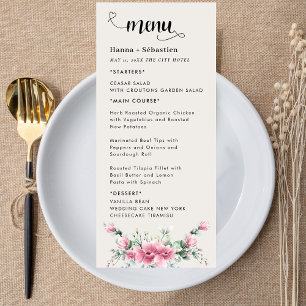 Fall Floral  Wedding Menu