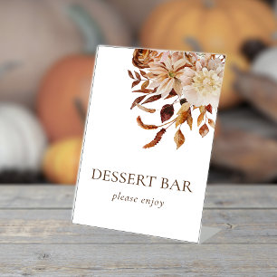 Fall Floral Wedding Pedestal Sign