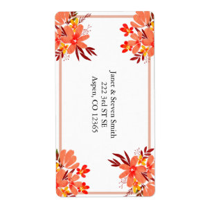 Fall Floral Wedding Personalised Orange Gold