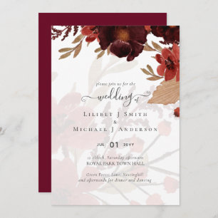 Fall Floral Wedding Suite Terracotta Burgundy Red