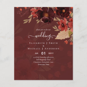 Fall Floral Wedding Terracotta Burgundy Red Flyer