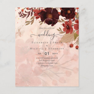 Fall Floral Wedding Terracotta Burgundy Red Flyer