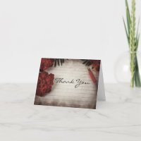 Fall Floral with Pen and Paper Wedding Thank You