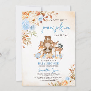 Fall Floral Woodland Baby Shower Invitation
