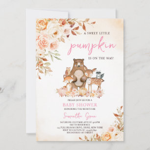 Fall Floral Woodland Baby Shower Invitation