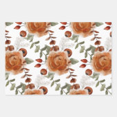 Fall Floral Wrapping Paper Sheets  (Front)