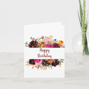 Fall Florals Birthday Greeting Card