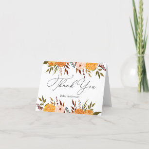 Fall Florals Mums Thank You  Note Card