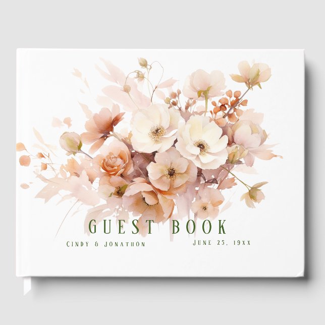Fall Florals Wedding Guest Book (Front)