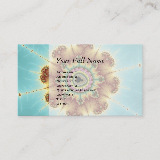 Fall Flower - Fractal Art Business Card (Front)