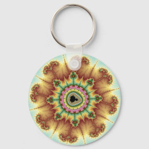Fall Flower - Fractal Art Key Ring