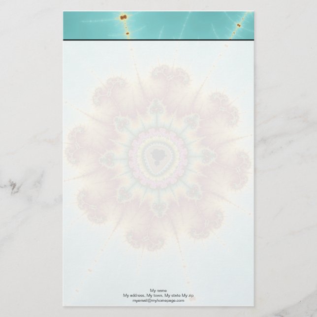 Fall Flower - Fractal Art Stationery (Front)