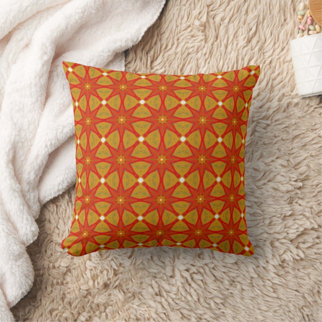 Fall Flower Geometric Patterned  Cushion (Blanket)