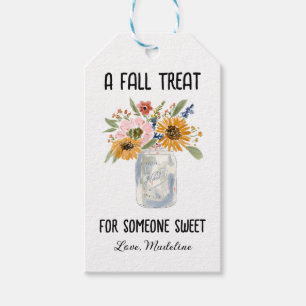 Fall Flower Mason Jar Bouquet & Sweet Autumn Quote Gift Tags