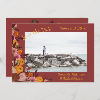 Fall Flower Photo  Save The Date