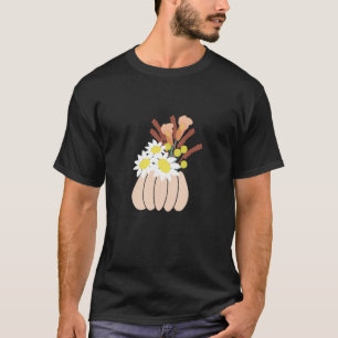 Fall Flower Pumpkin, Thanksgiving Floral, Nature L T-Shirt