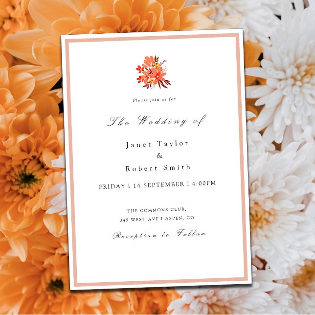 Fall Flowers and Leafs Wedding Invitation (Creator Uploaded)
