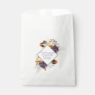 Fall Flowers and Pampas Grass Wedding Favour Bag