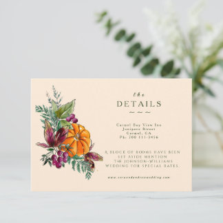 Fall Flowers and Pumpins Details Enclosure Card