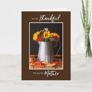 Fall Flowers Autumn Leaves Thanksgiving Mother Card