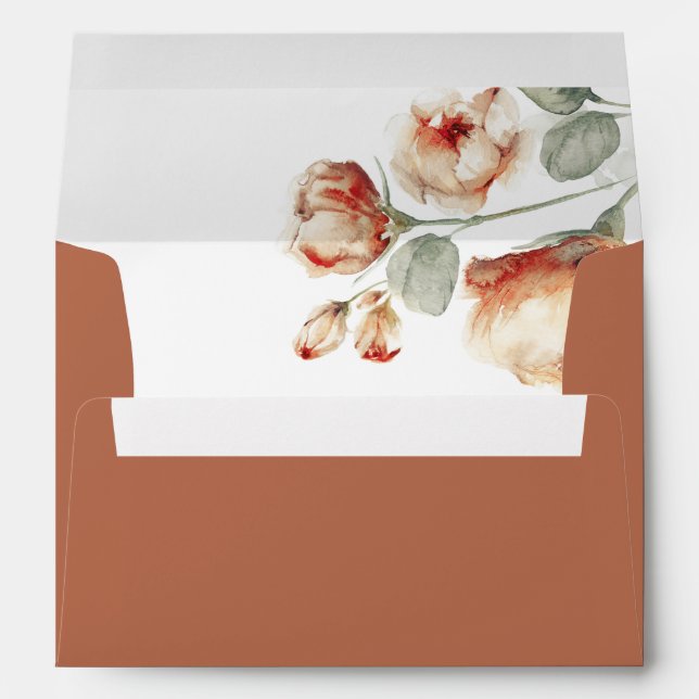 Fall Flowers Botanical Elegant Modern Envelope (Back (Bottom))