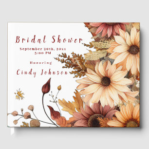 Fall Flowers Bridal Shower Guest Book