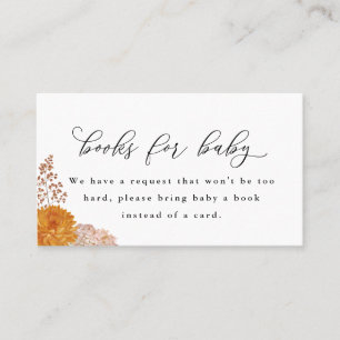 Fall Flowers Bring a Book Enclosure Card