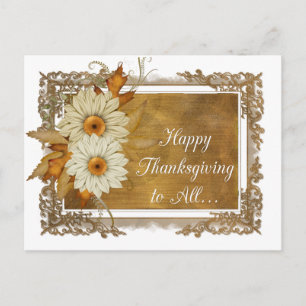 Fall Flowers Design 1 -Happy Thanksgiving Postcard