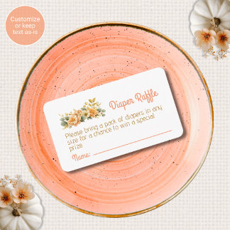 Fall Flowers Diaper Raffle Enclosure Card