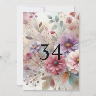 Fall flowers leaves watercolor calligraphy text invitation