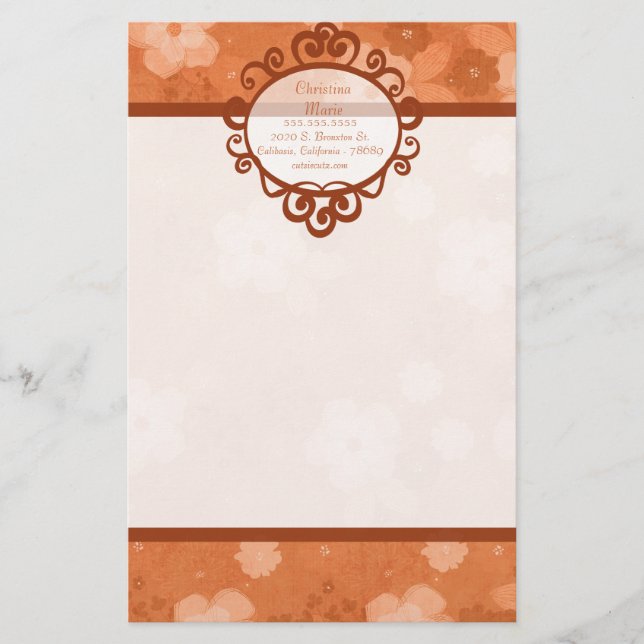 Fall Flowers Letterhead Stationery (Front)