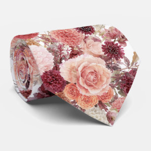 Fall Flowers Neck Tie