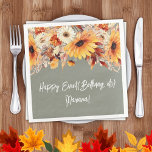 Fall Flowers on Sage Party Napkins<br><div class="desc">Fall flowers on sage green party napkins for many types of seasonal events.</div>