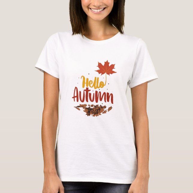Fall Flowers Orange T-Shirt (Front)