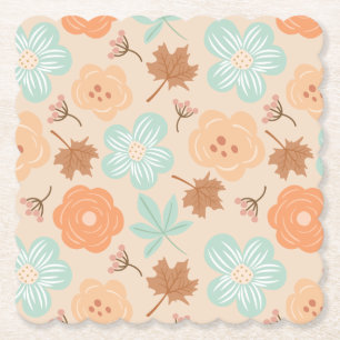 Fall Flowers Paper Coaster