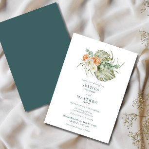 Fall Flowers Rustic Outdoor Wedding Invitation