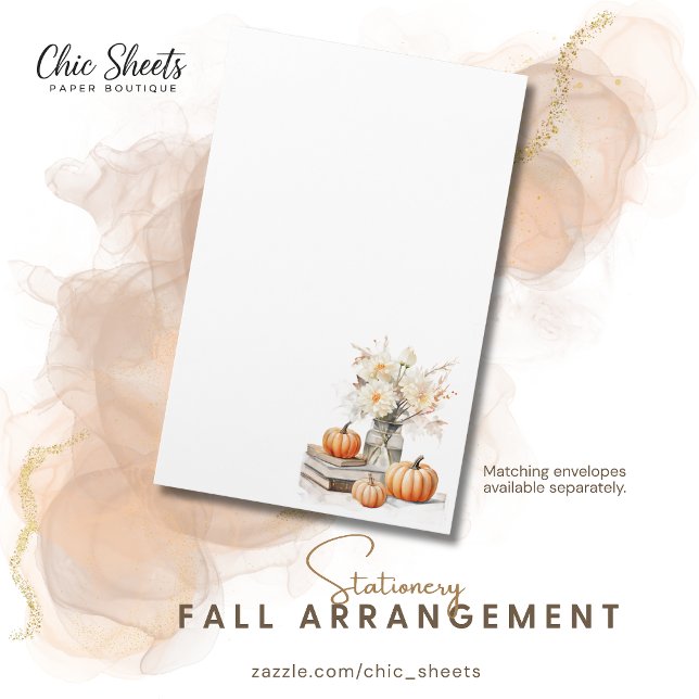 Fall Flowers Shabby Chic Design Stationery (Creator Uploaded)