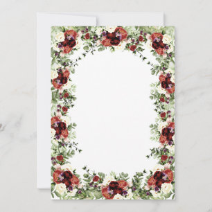 Fall Flowers Terracotta Cream Burgundy floral Invitation